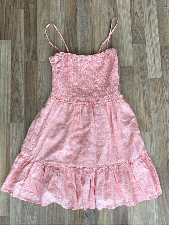 Wilfred Dresses & Skirts - Aritzia Wilfred Coral Pink Smocked Sundress with Ruffle Hem